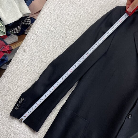 Canali Super 120s 100% Wool Men's 2-Piece Suit Jacket / Pants Black / Blue 54 R - Picture 9 of 16